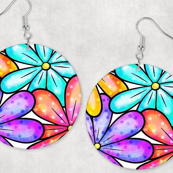 Colorful Daisy Earrings 3mm Super Cute 🌸 - Picture 2 of 2